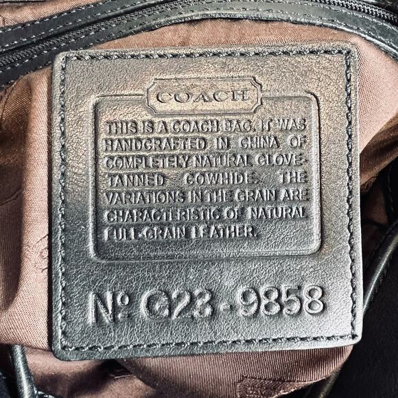 Coach Vintage Y2K Black Smooth Leather 9858 Legacy Backpack Daypack Rucksack - Picture 13 of 13